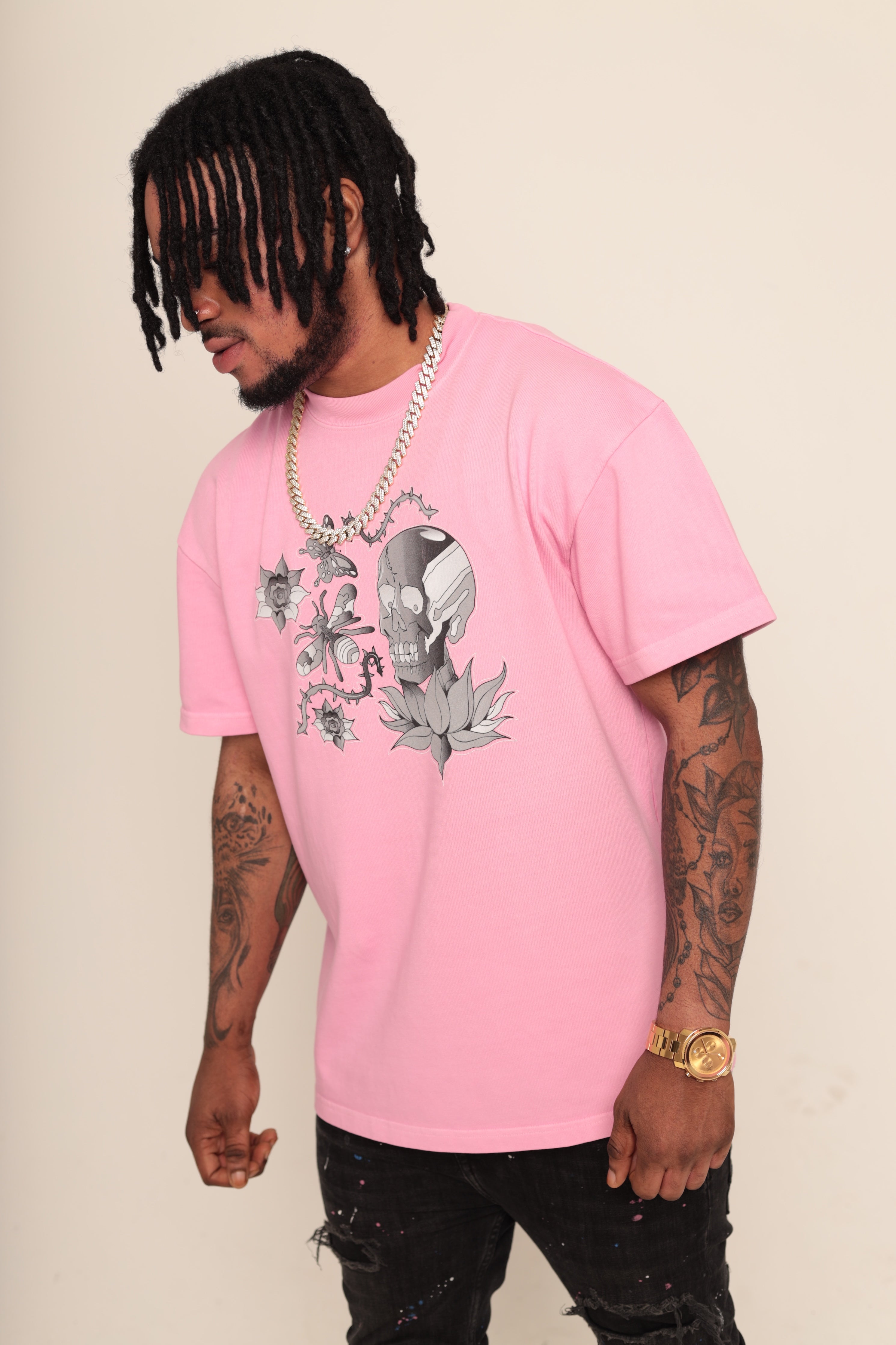 Premium Oversized \'ETERNAL\' Pink) (Orchid – Heavyweight T-Shirt Saint Rindon